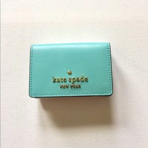 Kare Spade Blue White Mini Tri Fold Wallet